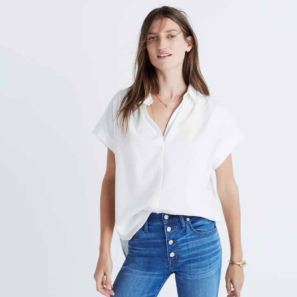 NWT Madewell Central shirt in pure white Small